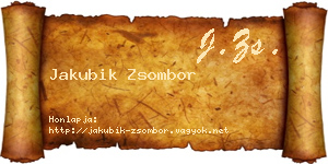 Jakubik Zsombor névjegykártya